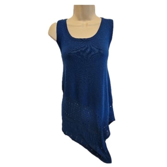 Grace Elements Boho Sleeveless Blouse Blue Large - Picture 3 of 15